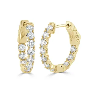 Round Diamond Hoop Earrings