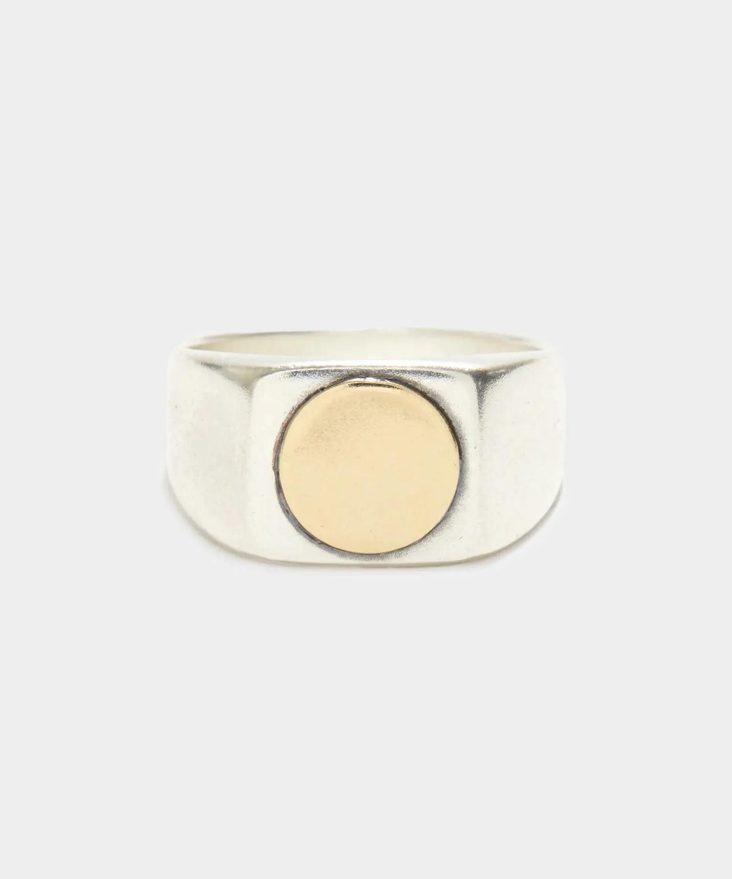 Scosha Geometric Signet in Silver and Gold