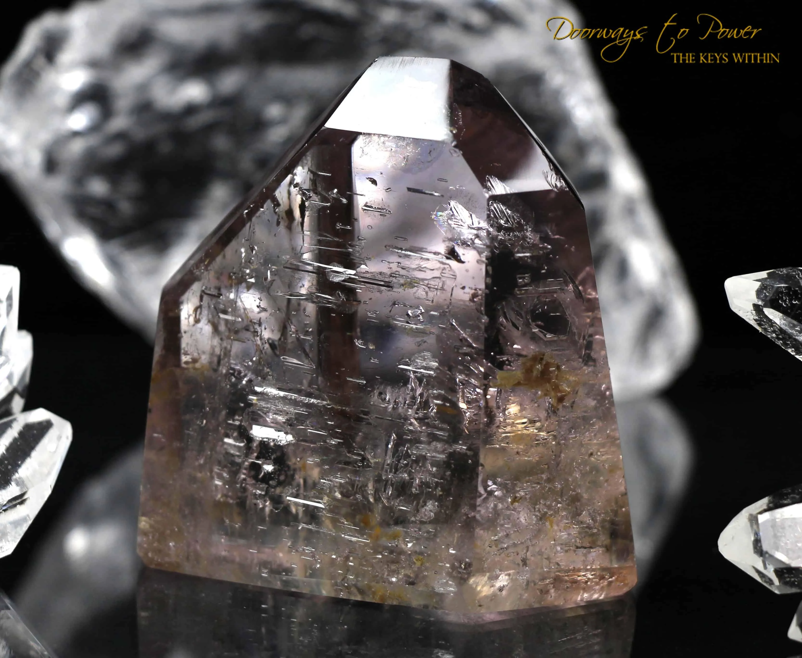 Smoky Amethyst Phantom Quartz Point w/ Glyphs