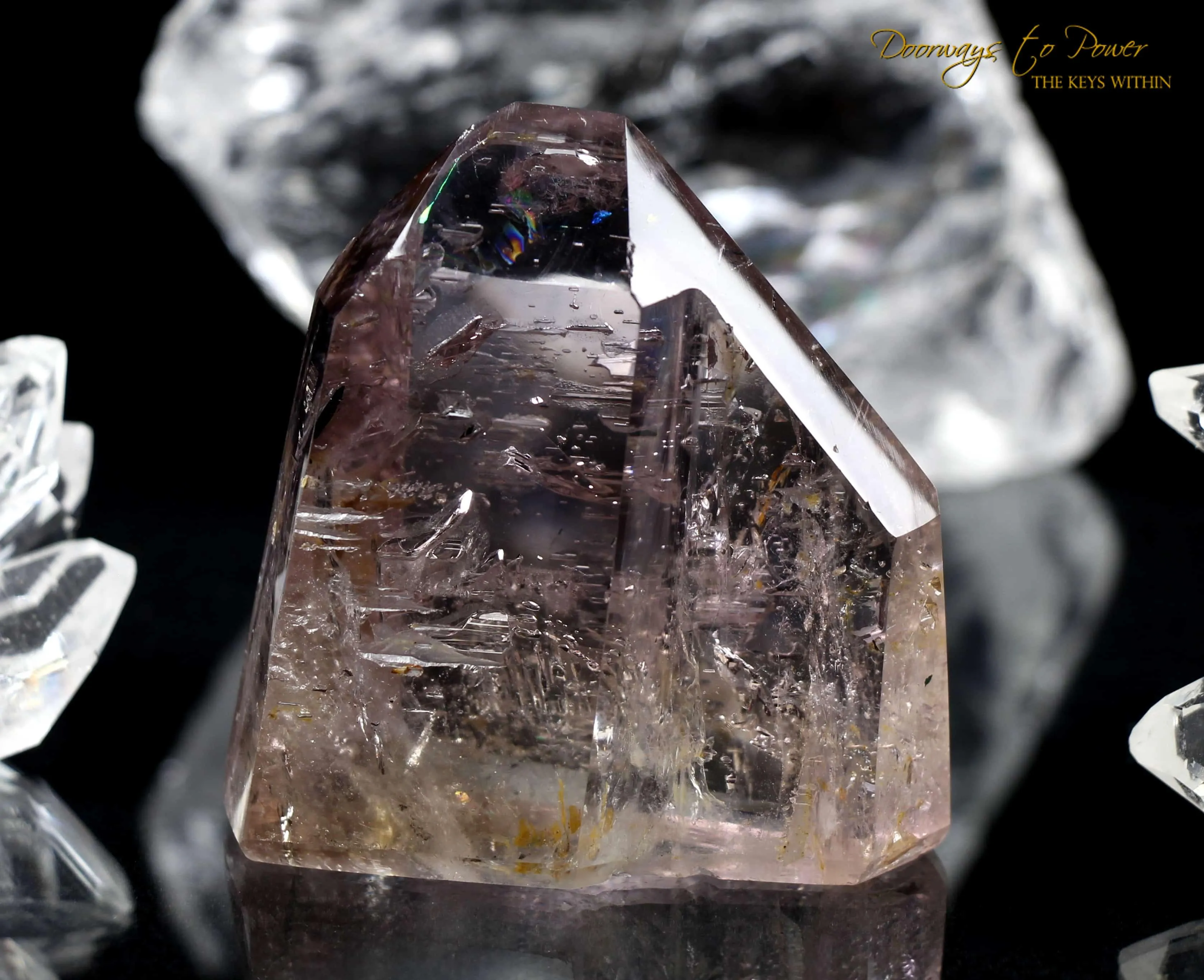 Smoky Amethyst Phantom Quartz Point w/ Glyphs