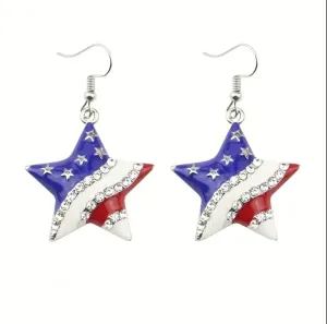 Star independence day earrings