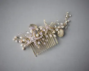 Starfish and Shell Mermaid Hair Comb