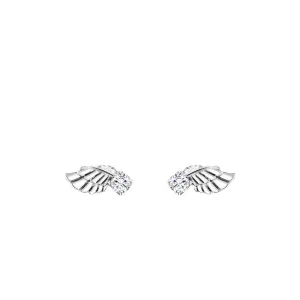 Sterling Silver Angel Wings Zircon Earrings with Celebrity Style