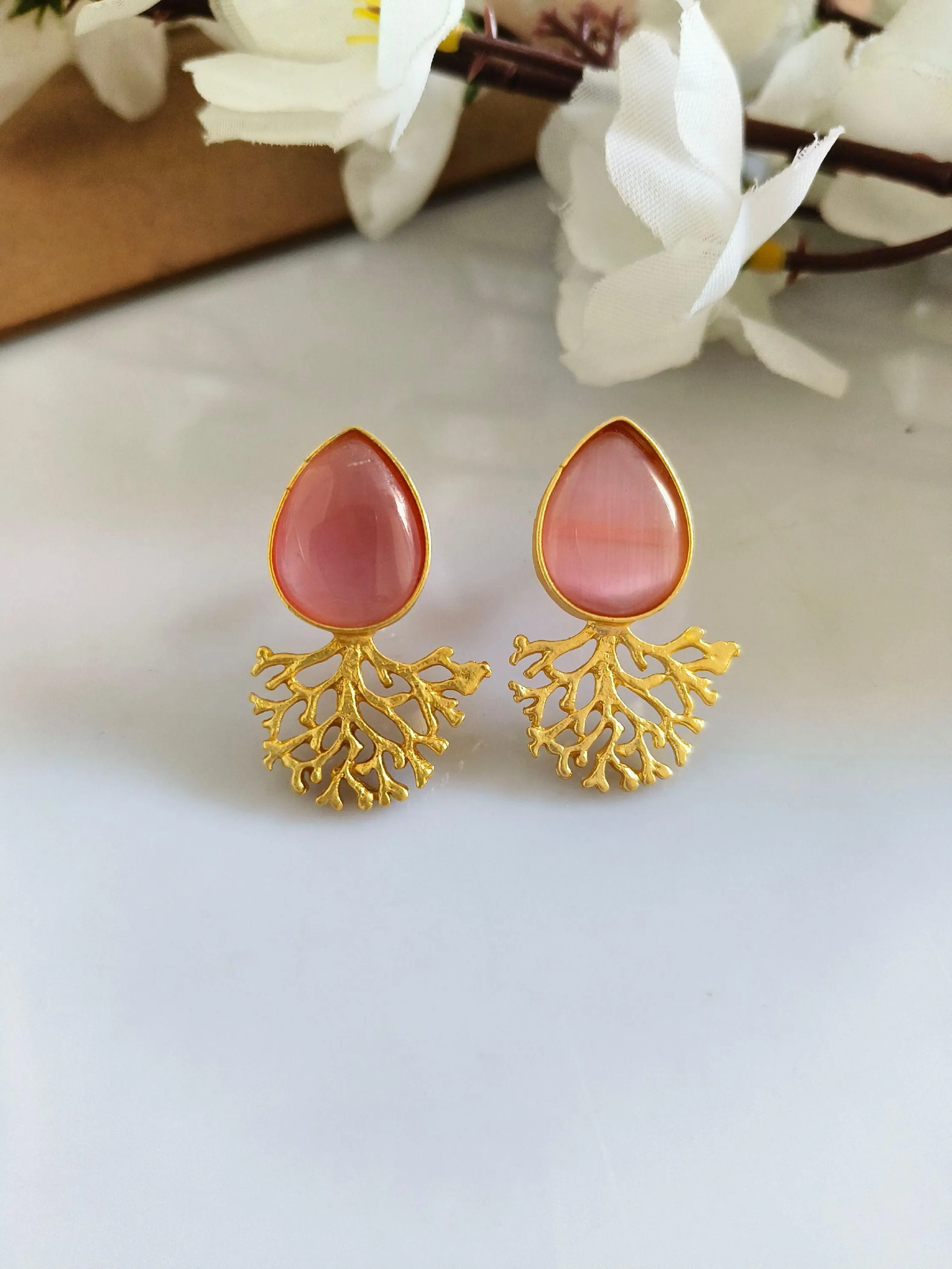 Stunning Golden Stud Earrings | Sarichka