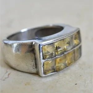 Summer Secrets Citrine Faceted 925 Silver Sterling Ring