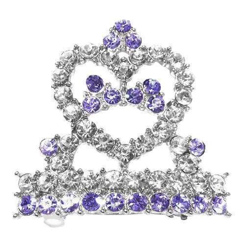 Tiara Dog Barrette Purple