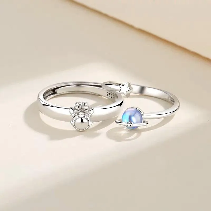 Unique Design Moonstone Planet Ring