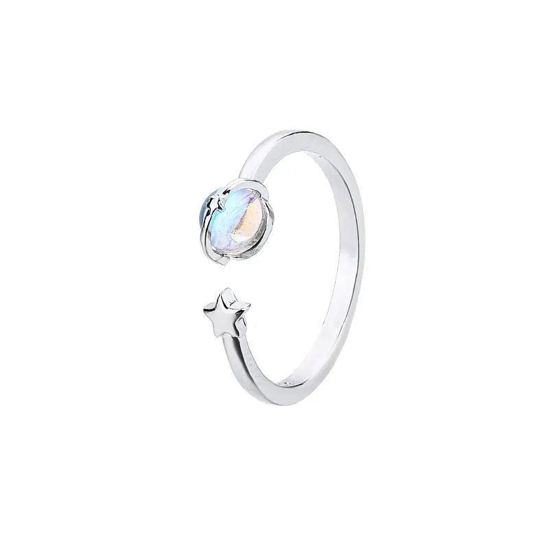 Unique Design Moonstone Planet Ring