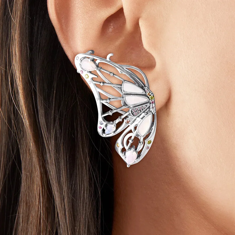 VAIGE Sparkling Gold Butterfly Ear Cuffs in 925 Sterling Silver