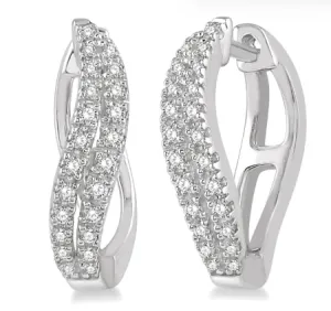 White Gold Diamond Hoops