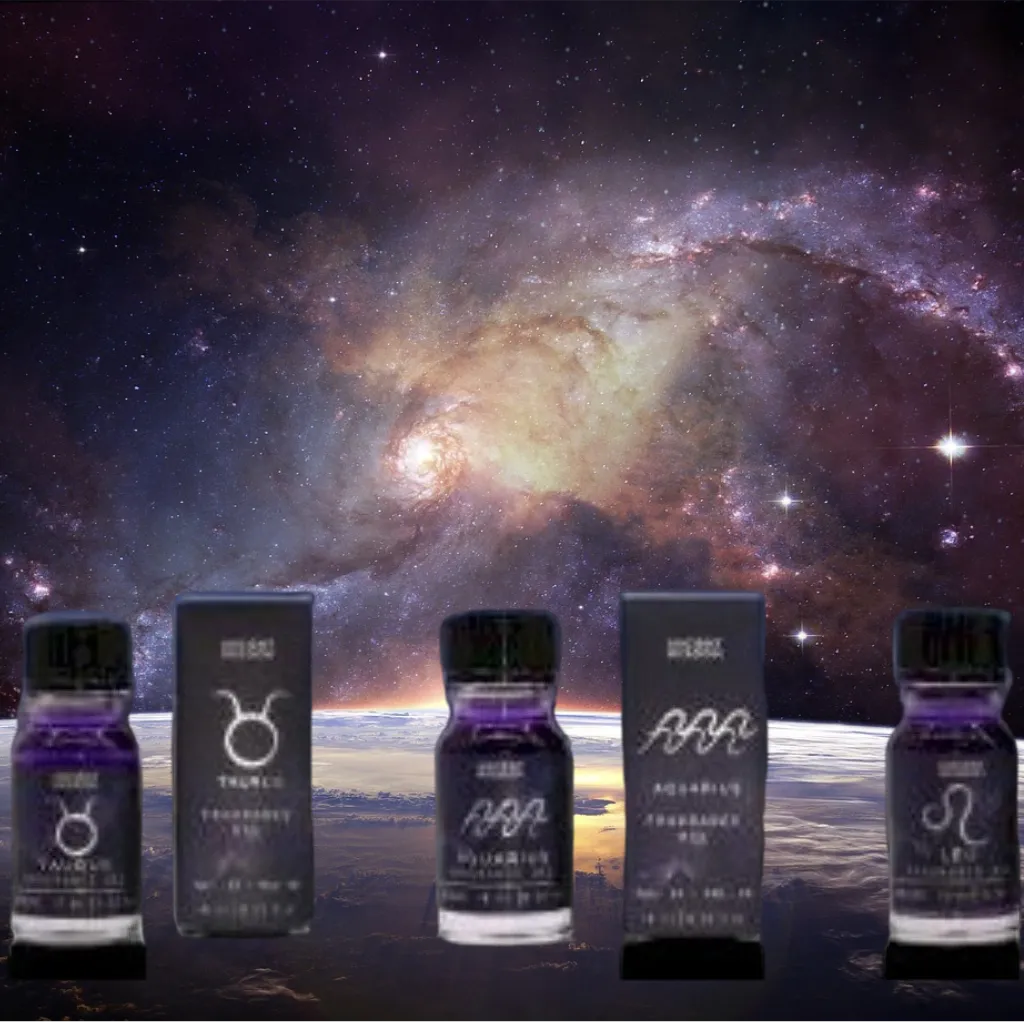 Zodiac Fragrance Oils with Bio Glitter and Gemstones Made in the UK